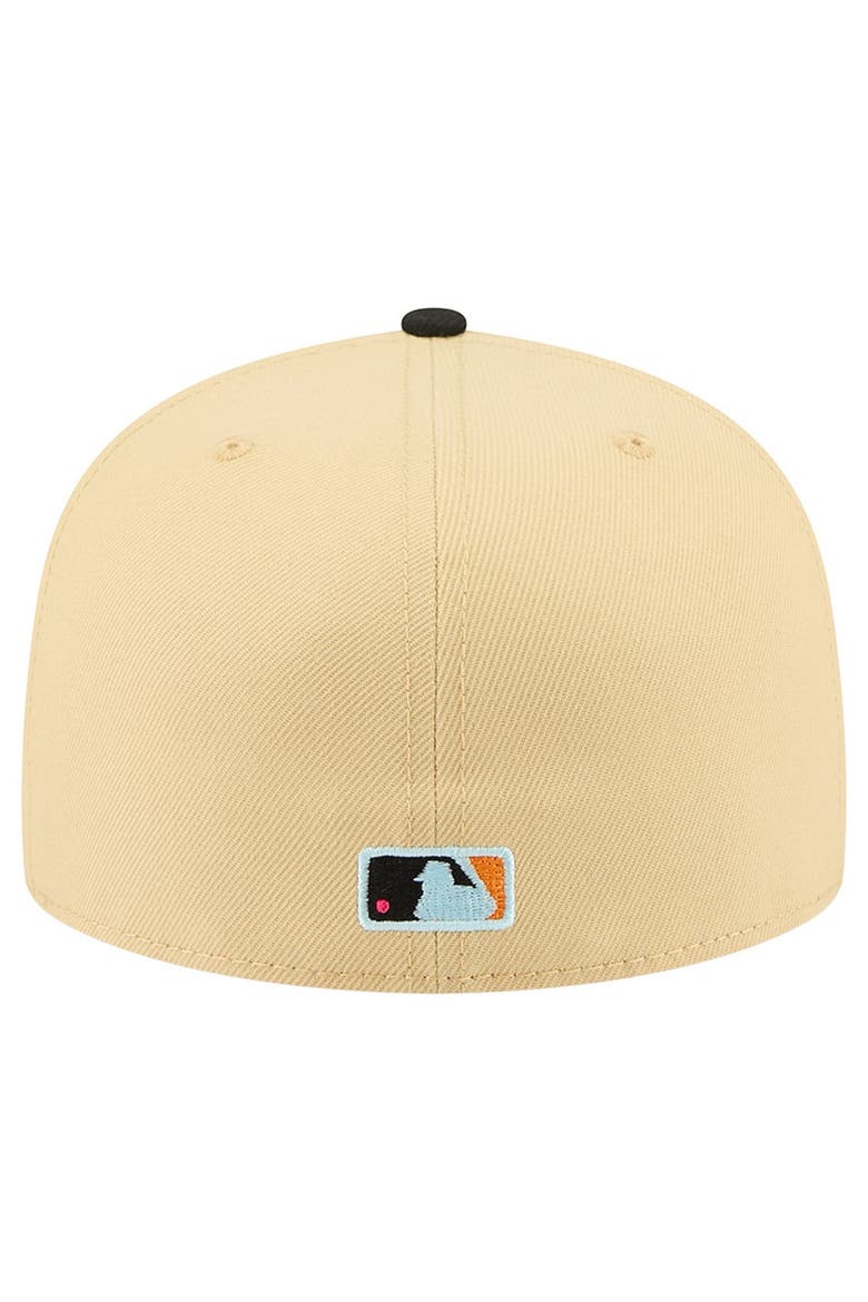 Men's New Era Light Beige Los Angeles Dodgers Two-Tone Embroidered Visor 59FIFTY Fitted Hat, Alternate, color, Light Beige