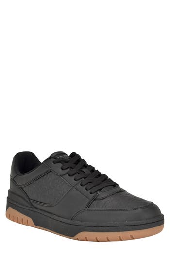 Guess Men's Nivi Lace Up Low Top Fashion Sneakers In Black/gum