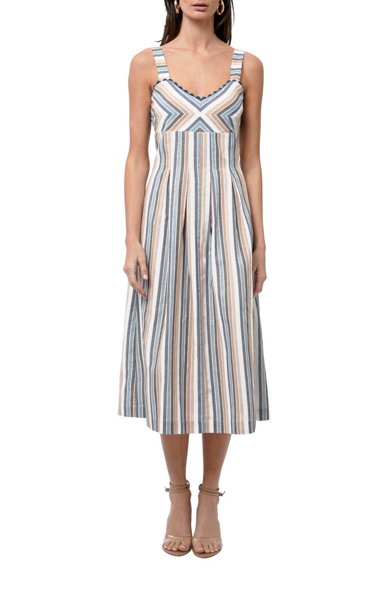 Adelyn Rae Inez Stripe Sleeveless Dress, Main, color, Multi