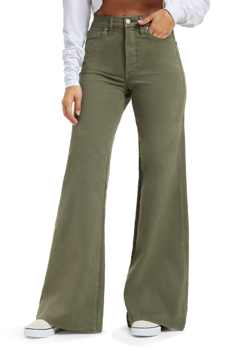 Good American Good Waist Palazzo Jeans, Main, color, Fern002