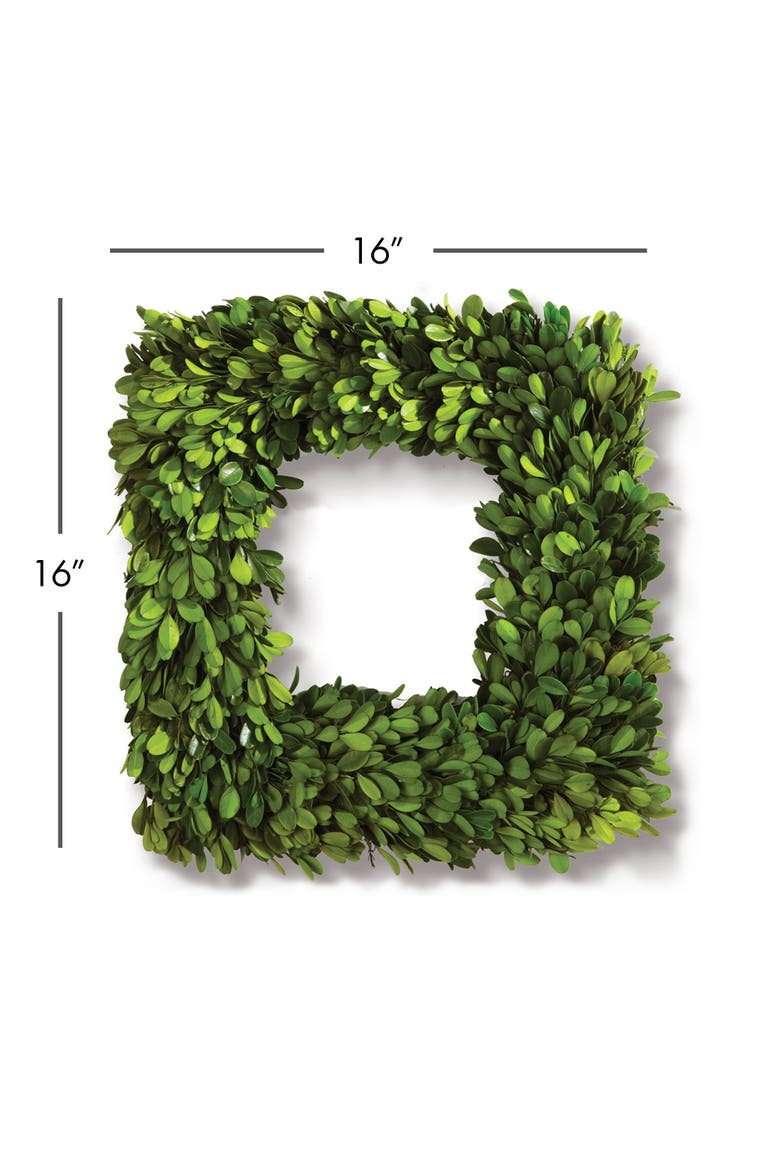 Boxwood Square Wreath 16", Alternate, color, Green