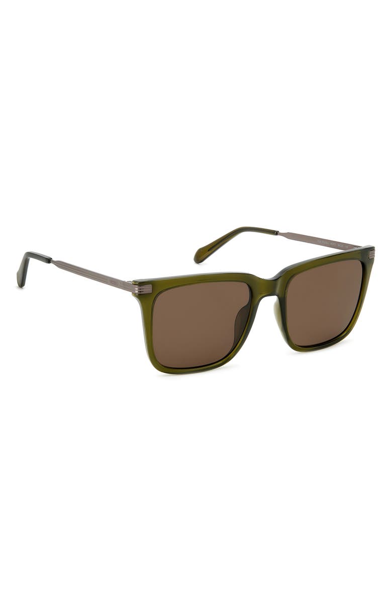 Fossil 56mm Square Sunglasses, Alternate, color, Crystal Green