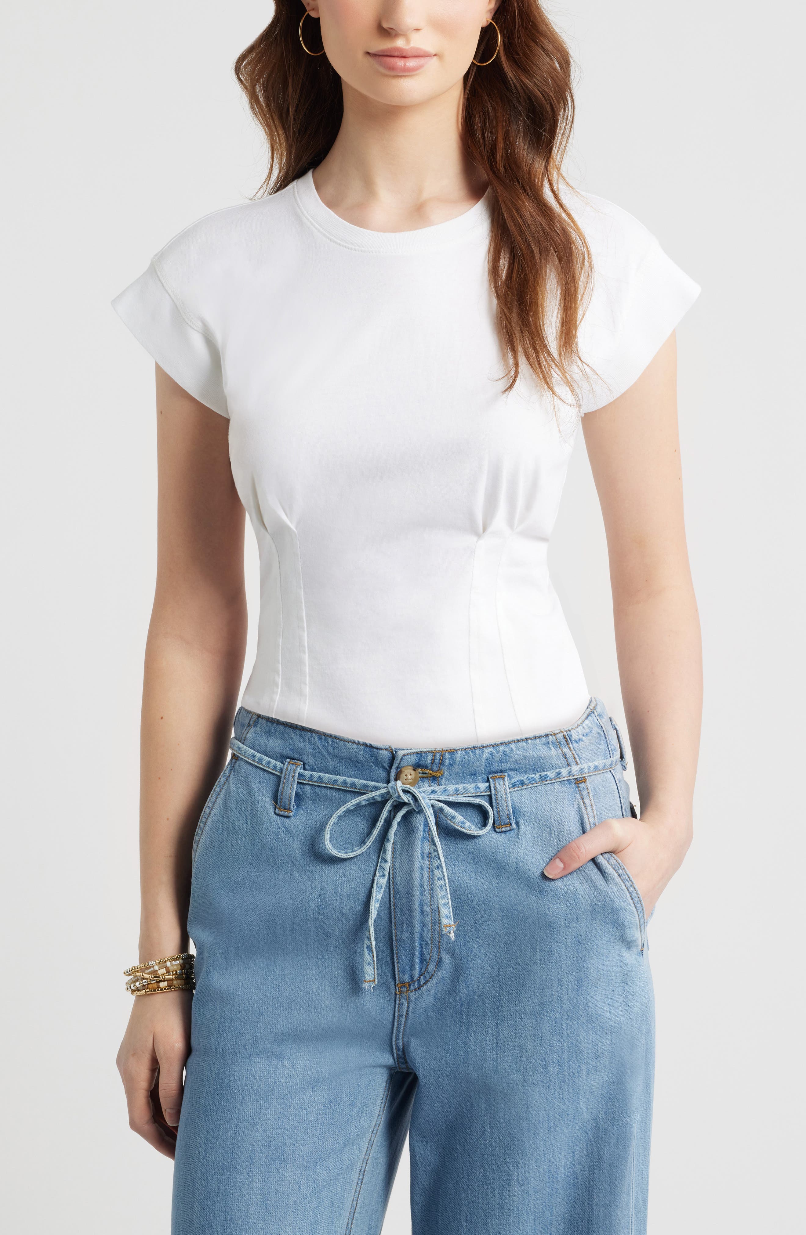 Pintuck Cotton T-Shirt - image 3