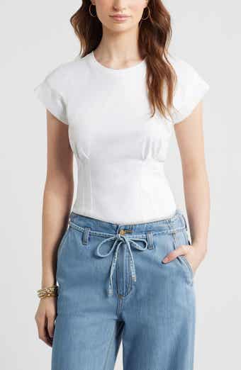 Pintuck Cotton T-Shirt