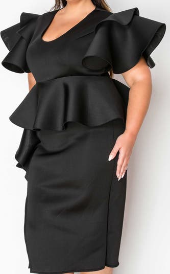 L I V D Kira Neoprene Peplum Dress | Nordstrom