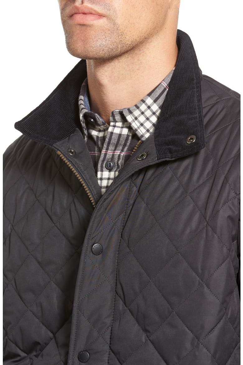 'Chelsea' Regular Fit Quilted Jacket, Alternate, color, BLACK