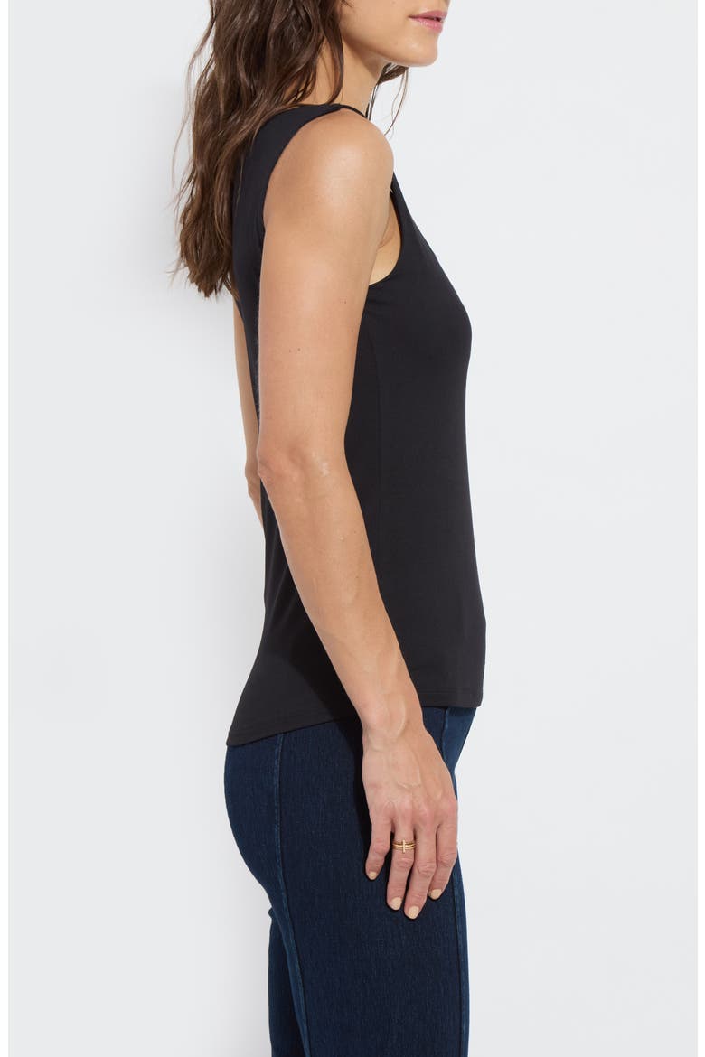 'Lyssentials Evie Scoop Neck Tank, Alternate, color, BLACK