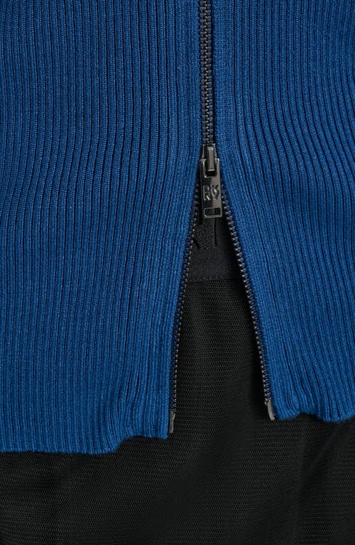 Dkny Front Zip Sweater Vest In Blue