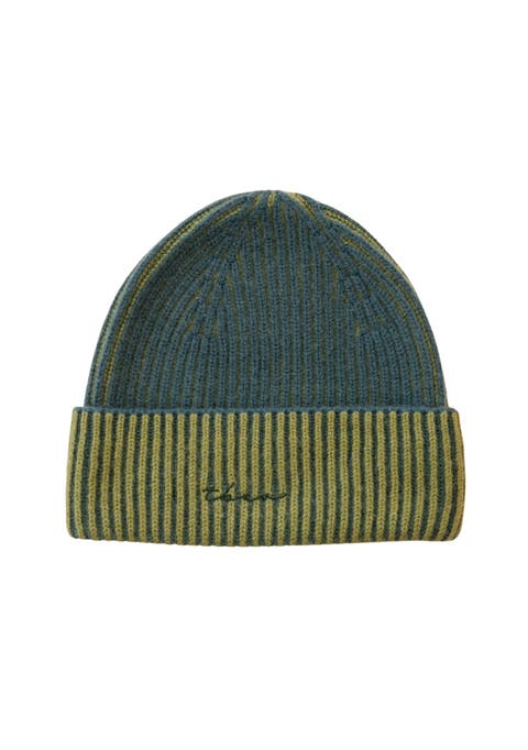 Cashmere & Merino Ribbed Two-Tone Beanie