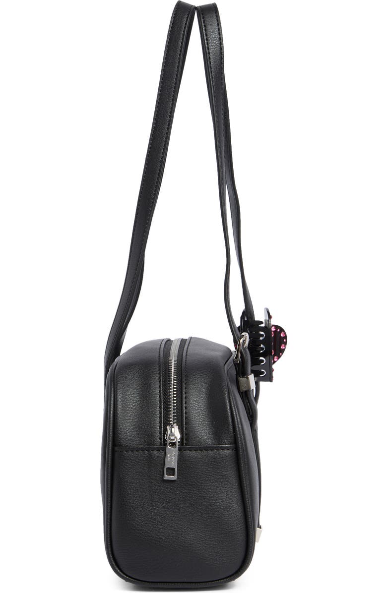 Madden Girl Faux Leather Bowling Bag, Alternate, color, Black