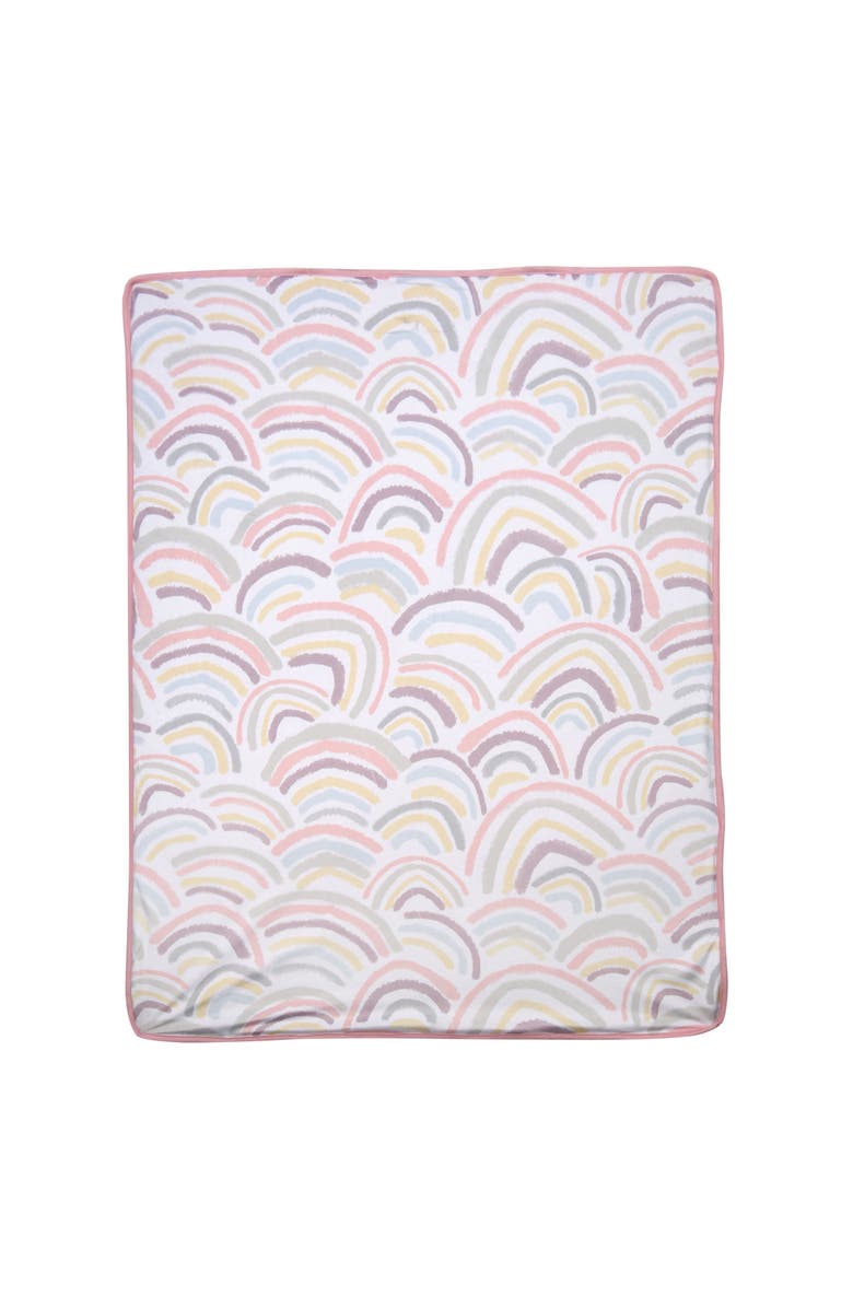 Lambs & Ivy Signature Rainbow Minky/Faux Shearling Soft Fleece Baby Blanket, Alternate, color, Multicolor