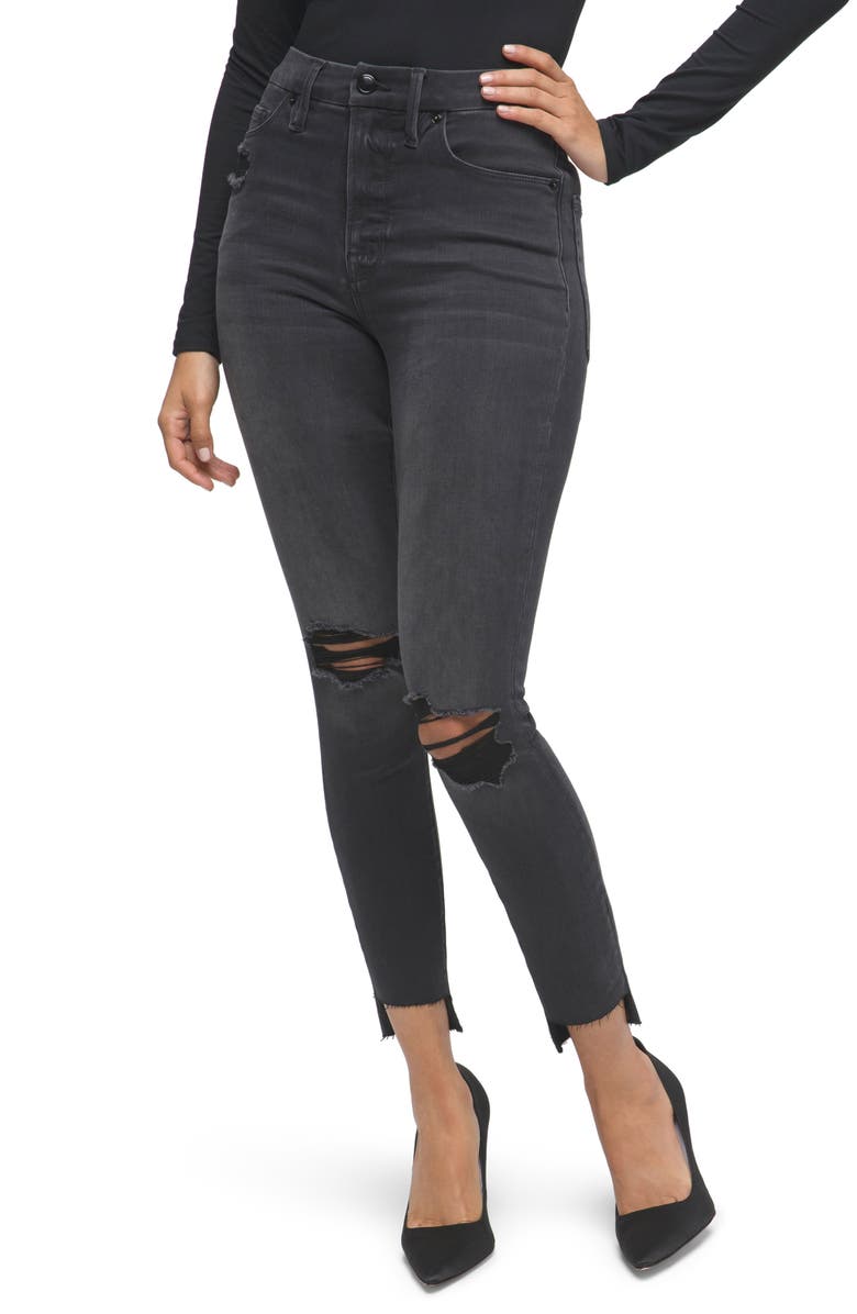 Good American Good High Waist Crop Skinny Jeans, Main, color,