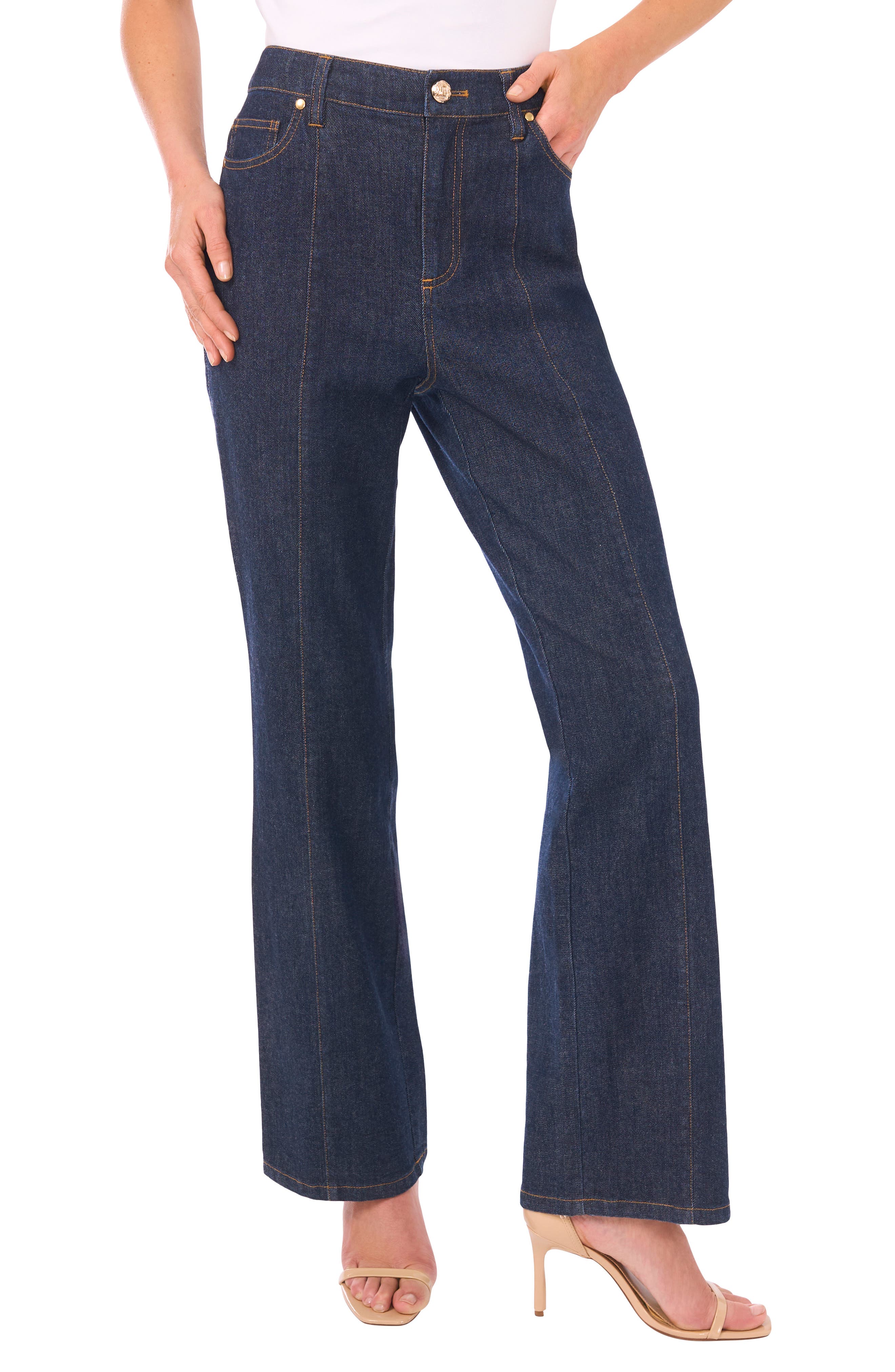 Seamed High Waist Flare Jeans