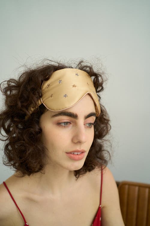 Lost Pattern Nyc Silk Sleep Eye Mask In Gold