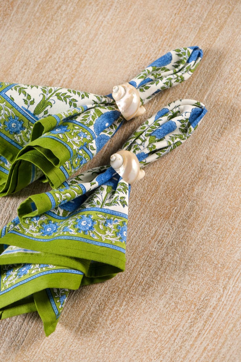 Araminta Blockprint Napkins - Set of 4, Alternate, color, Blue
