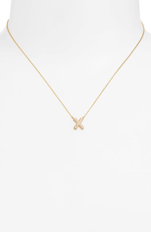 Leith Cubic Zirconia Initial Pendant Necklace In X- Clear- Gold