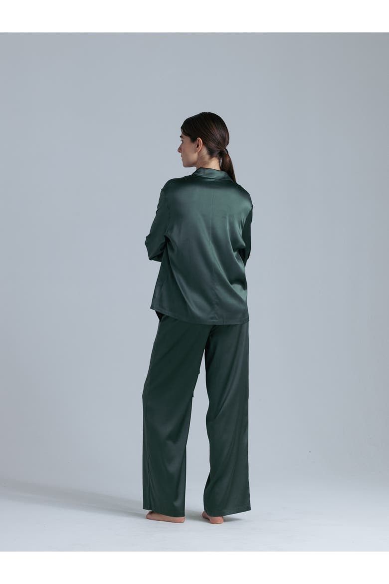Silk Long Sleeve Shirt, Alternate, color, Rich Green
