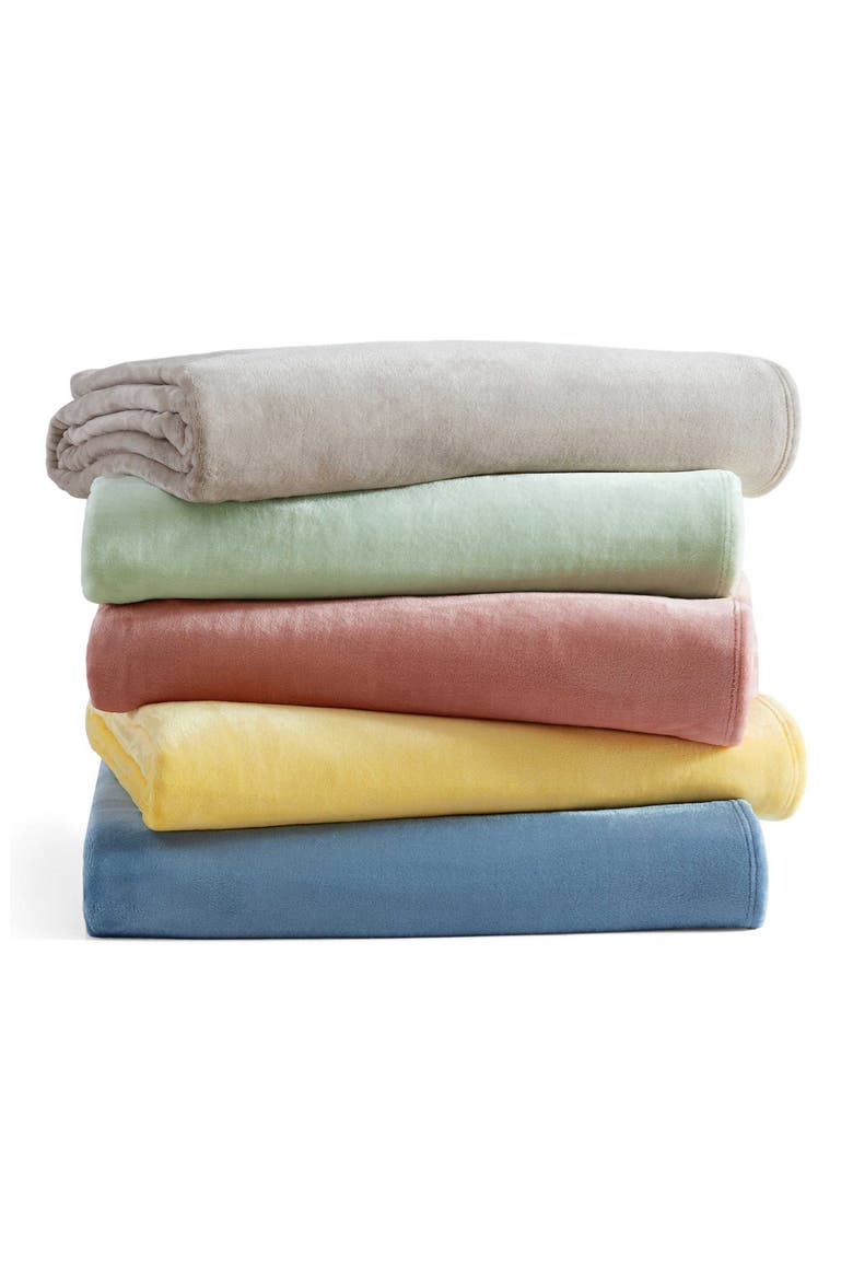 Bedford Microfiber Blanket, Alternate, color, PINK CLAY