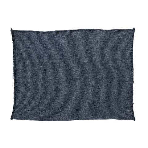 Stonewashed Bouclé Cotton Blend Throw, Charcoal