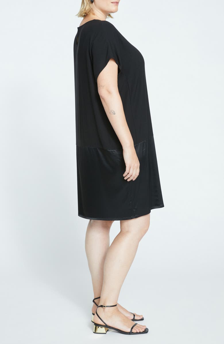 Universal Standard Avenir Double Luxe Crepe Dress, Alternate, color, Black