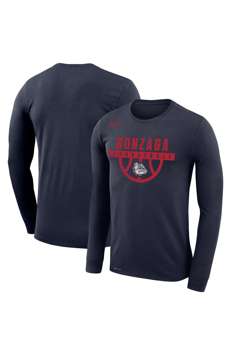 Nike Men's Nike Navy Gonzaga Bulldogs Basketball Drop Legend Long Sleeve Performance T-Shirt, Alternate, color, 