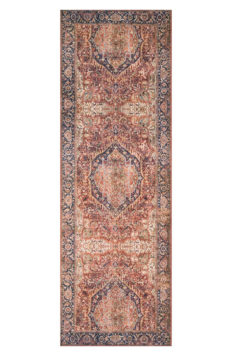 LOLOI Layla Accent Rug - Red/Navy - 5'0" x 7'6", Alternate, color, Red / Navy