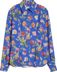 Carolina Herrera Poppy Print Button-Up Shirt