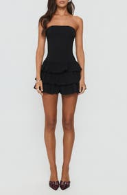 Princess Polly Valentia Tiered Ruffle Strapless Minidress
