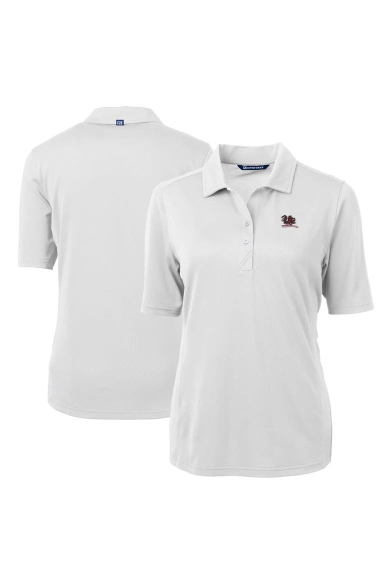 Women's Cutter & Buck White South Carolina Gamecocks Vault DryTec Virtue Eco Pique Recycled Polo, Main, color, White