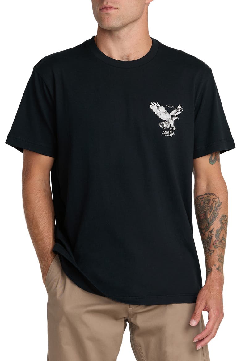 Soaring Cotton Graphic T-Shirt, Main, color, BLACK