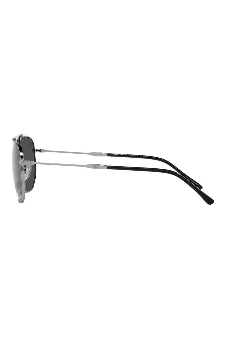 57mm Polarized Irregular Sunglasses, Alternate, color, GUNMETAL