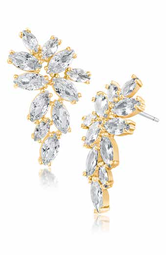 CZ by Kenneth Jay Lane Marquise Cubic Zirconia Cluster Drop Earrings