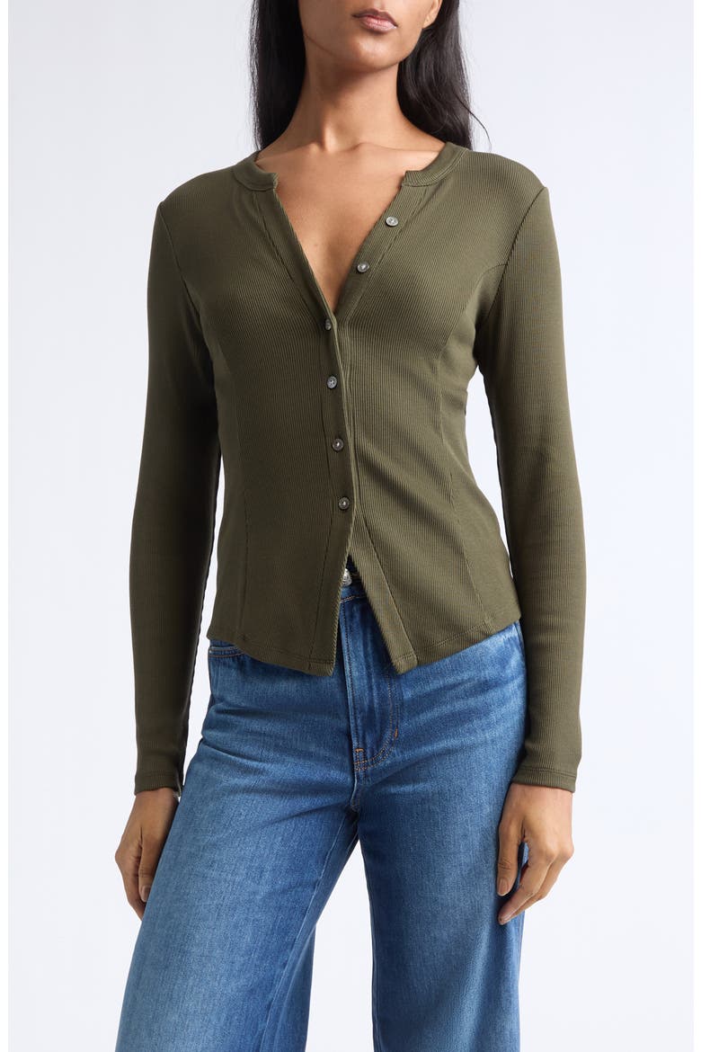 Cordis Ribbed Long Sleeve Knit Top, Main, color, LODEN