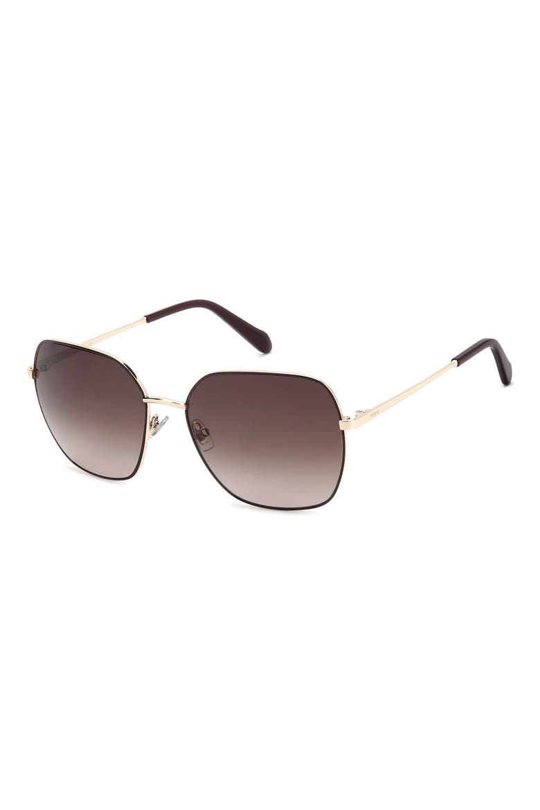 59mm Square Sunglasses, Alternate, color, RASPBERRY/ BROWN SF
