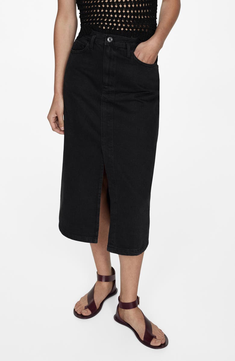 MANGO Denim Midi Skirt, Main, color,