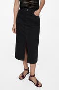 MANGO Denim Midi Skirt