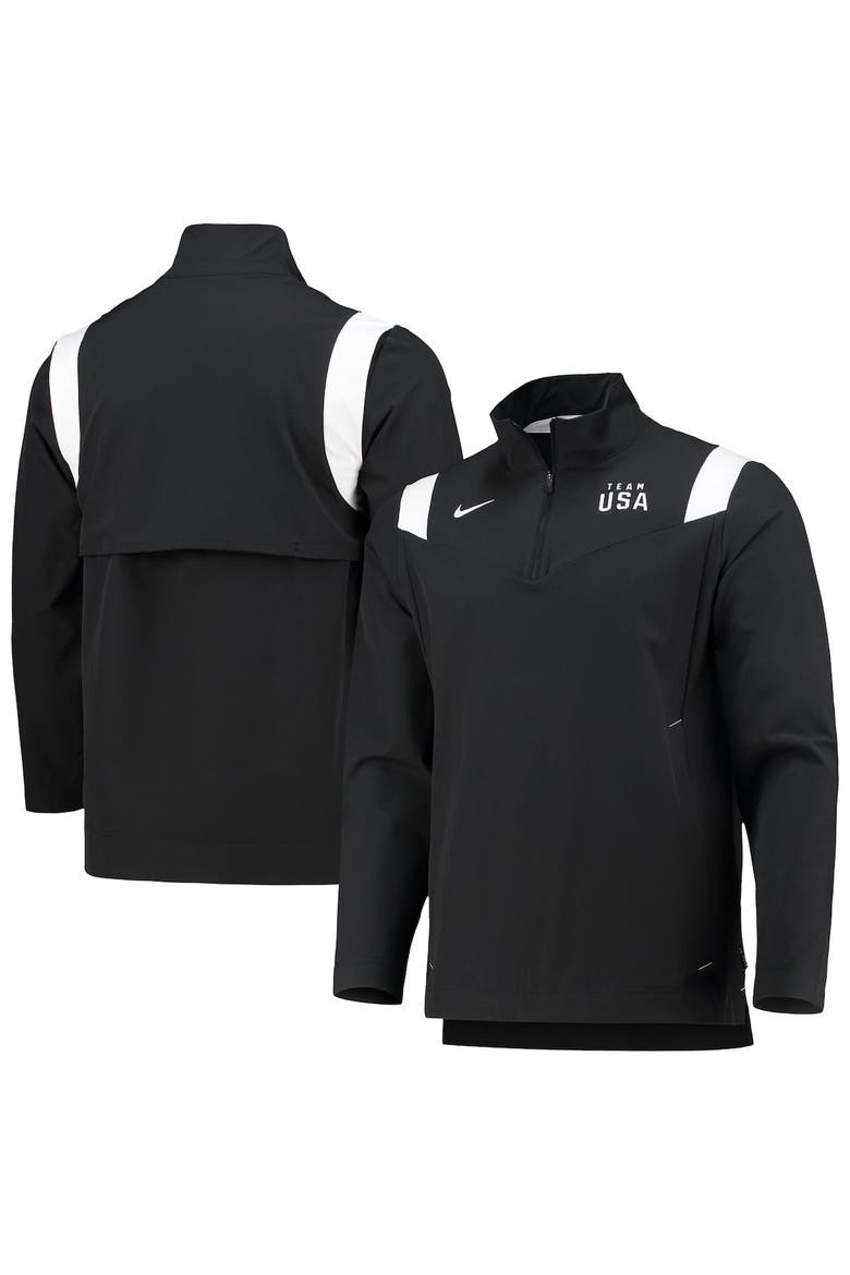 Men's Nike Black Team USA On-Field Quarter-Zip Jacket, Main, color, Black