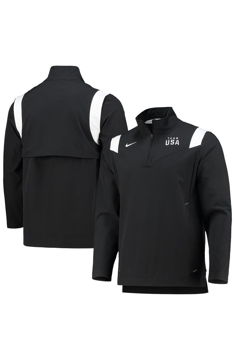 Nike Men's Nike Black Team USA On-Field Quarter-Zip Jacket, Main, color, 