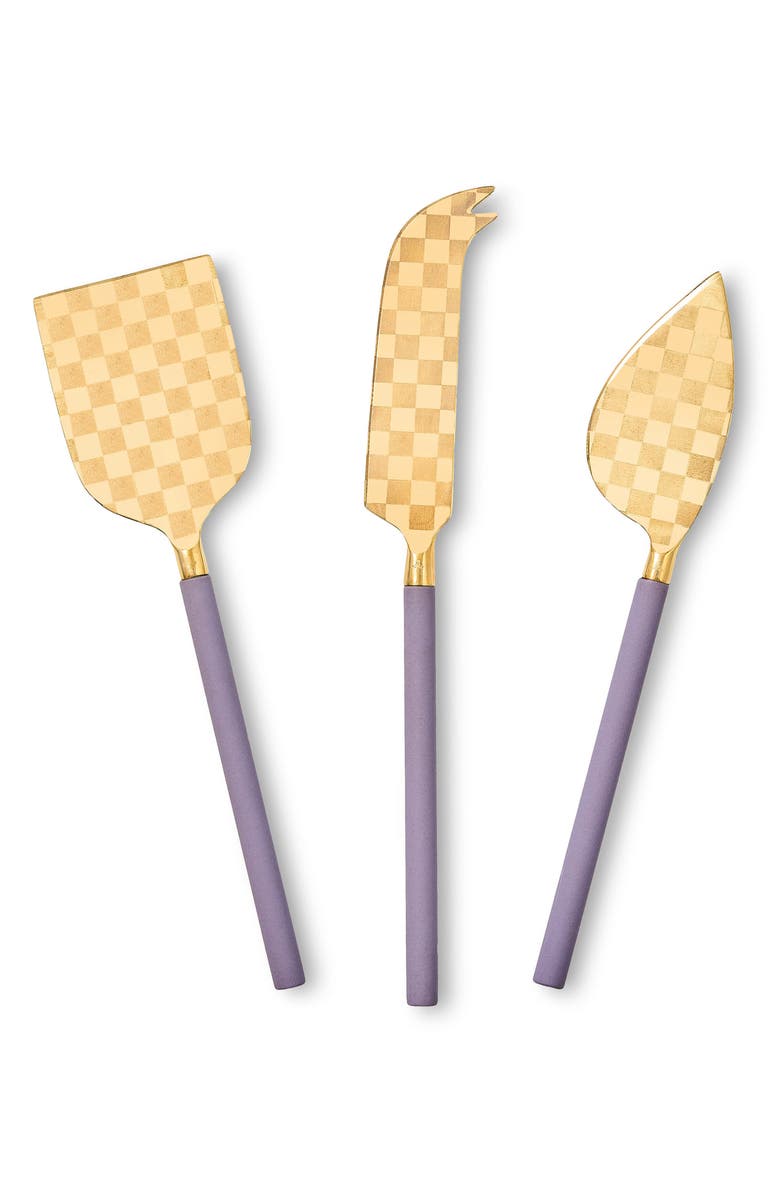MACKENZIE CHILDS Violet 3-Piece Cheese Knife Set, Main, color, Violet