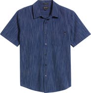 AG Wesley Stripe Relaxed Fit Short Sleeve Button-Up Shirt