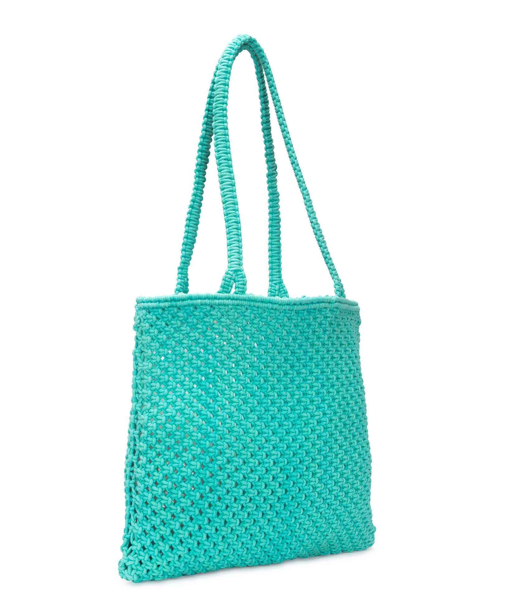 Faherty sunwashed macrame shopper, Alternate, color, Aqua Green