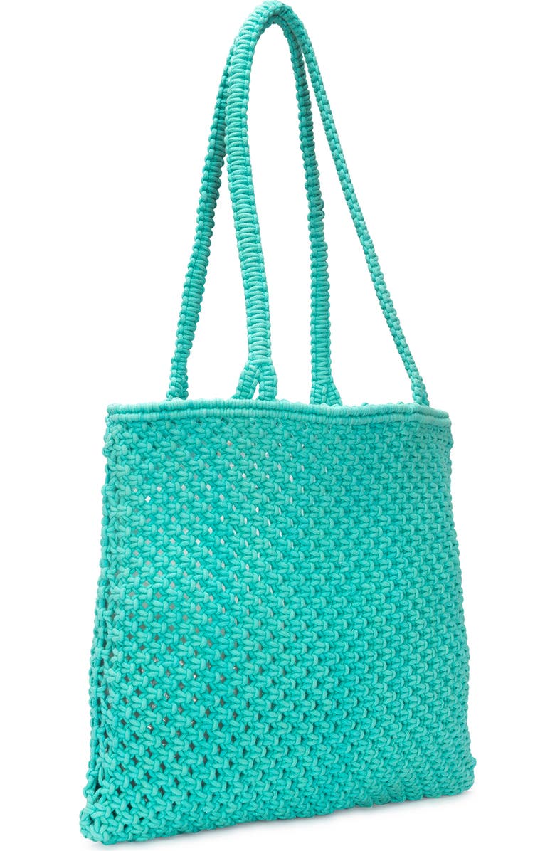 Faherty sunwashed macrame shopper, Alternate, color, Aqua Green