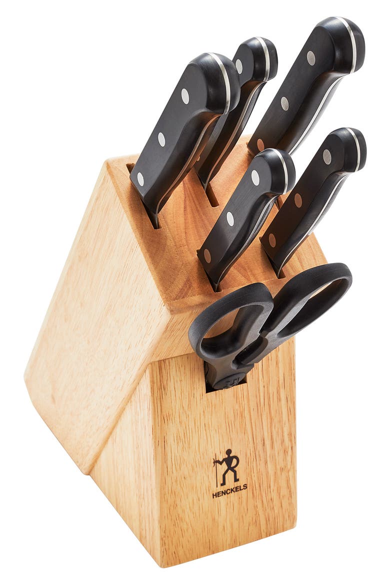 7-Piece Knife Block Set, Main, color, BLACK