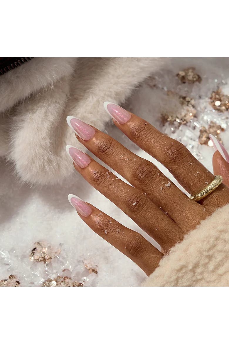 Soft Gel Nail Tips XCOATTIPS® French - Glitter Base Collection, Alternate, color, Medium Almond