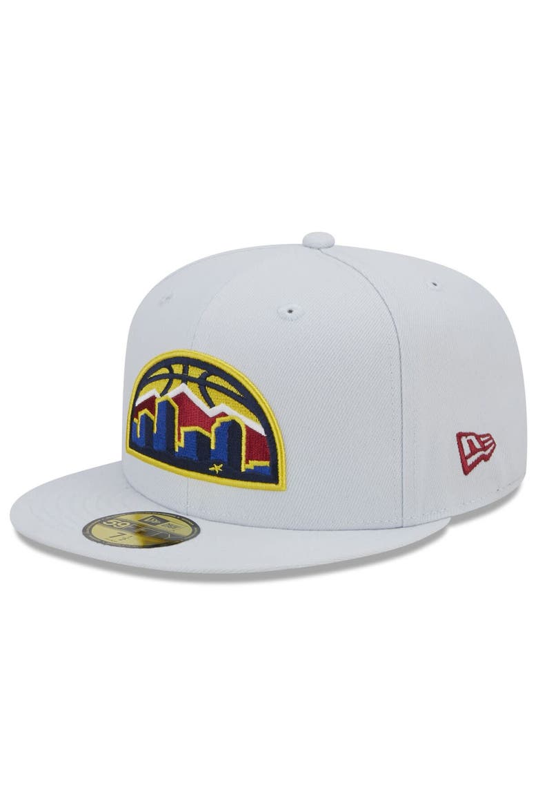 Men's New Era Gray Denver Nuggets 2022/23 City Edition Alternate Logo 59FIFTY Fitted Hat, Alternate, color, Black