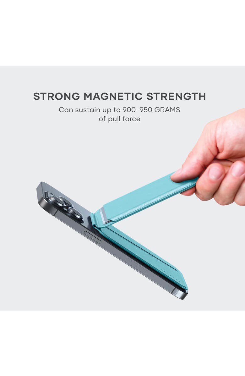 Satechi Vegan-Leather Magnetic Wallet Stand, Alternate, color, Light Blue