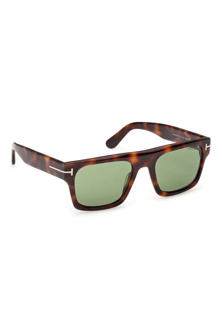 Cyrus 53mm Square Sunglasses, Alternate, color, SHINY HAVANA / VINTAGE GREEN