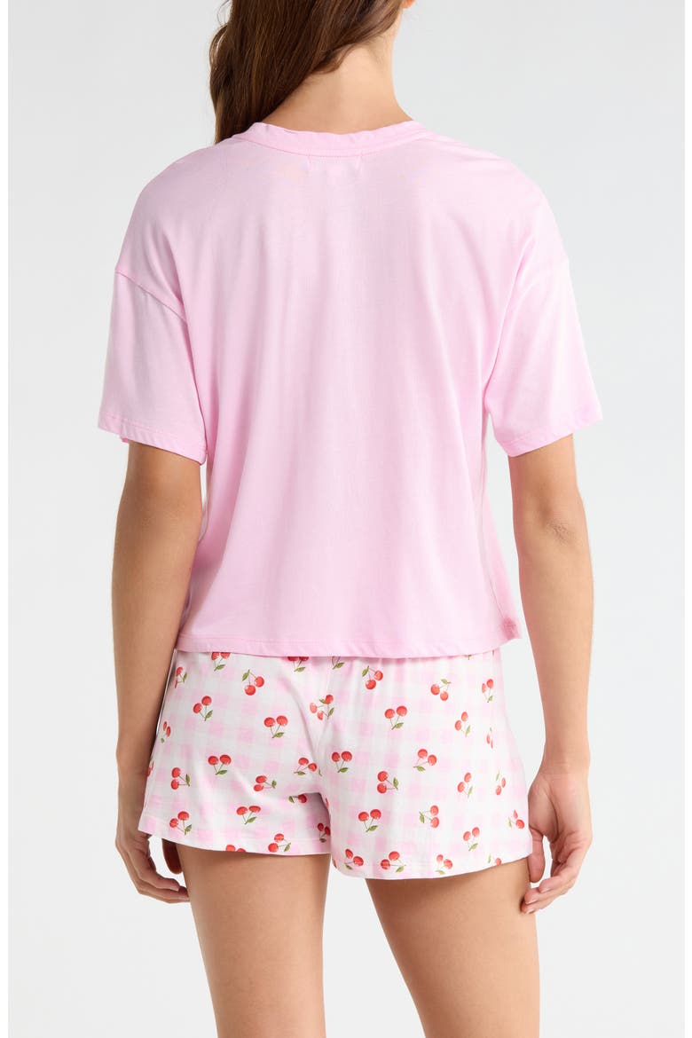 T-Shirt & Boxers Jersey Short Pajamas, Alternate, color, PINK