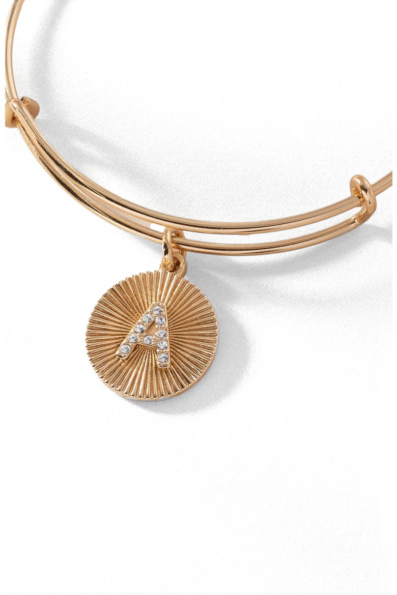 Pave Starburst Texture Initial Bangle Bracelet, Alternate, color, Gold - A