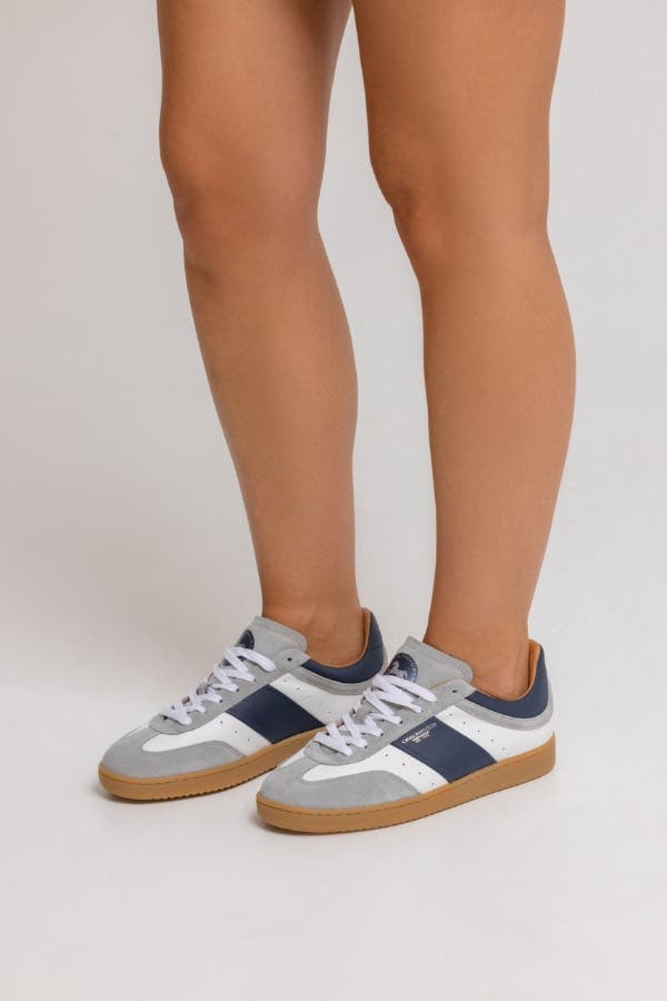 Club Leather Sneakers, Alternate, color, Navy / White / Grey